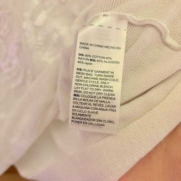 Chico's Sequin pullover sweater Women's Top white‎ size 1 medium - Picture 4 of 4